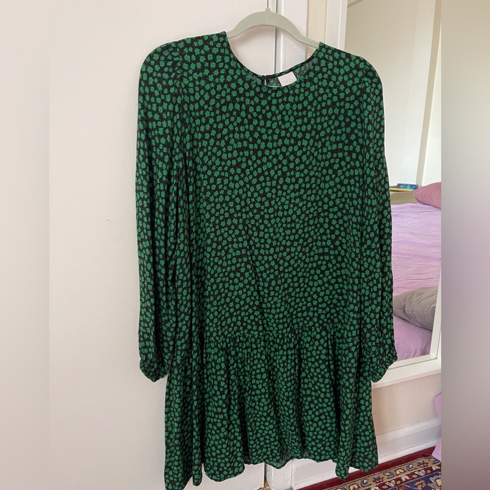 H&M Floral Design Green Dress